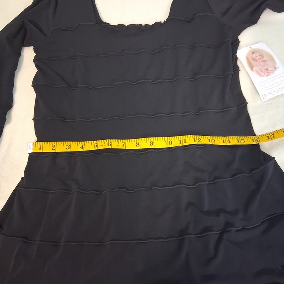 Linda Lundstrom Witchy Lettuce Tiered Long Sleeve Square Neck Maxi Dress Sz 14 - Picture 6 of 15